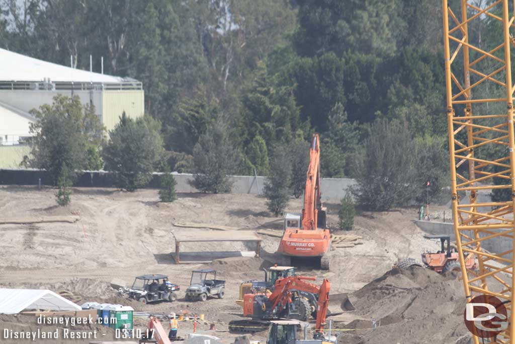 3.10.17 - A closer look at the far hill.  Looks like a temporary retaining wall staged there.  Guessing for utility work for the central buildings.