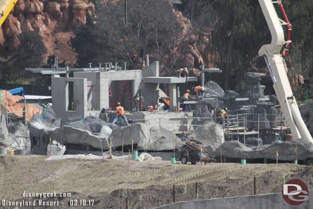 3.10.17 - Crews at work covering up this structure with rock work.