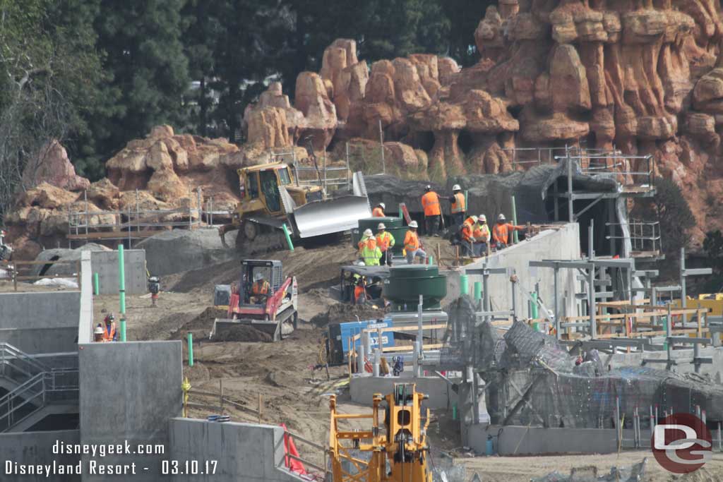 3.10.17 - Another look at the work on the marina roof.  It is a very sound structure.. it has dirt, heavy equipment and people up there.