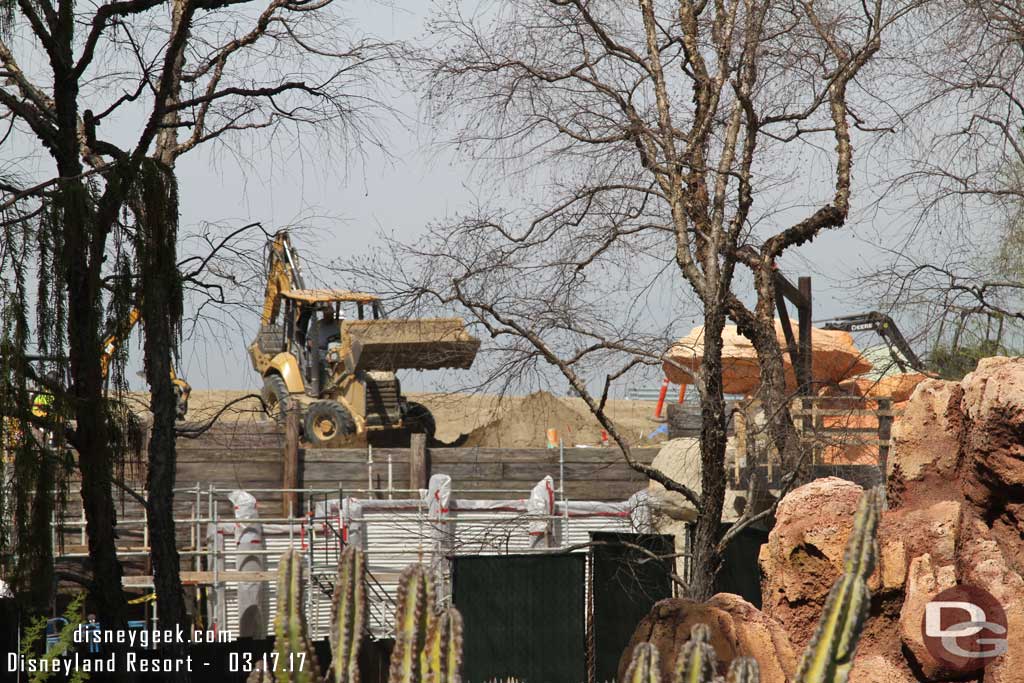 3.17.17 - Moving into the park now and the Big Thunder Trail in Frontierland.  They were backfilling the wall.
