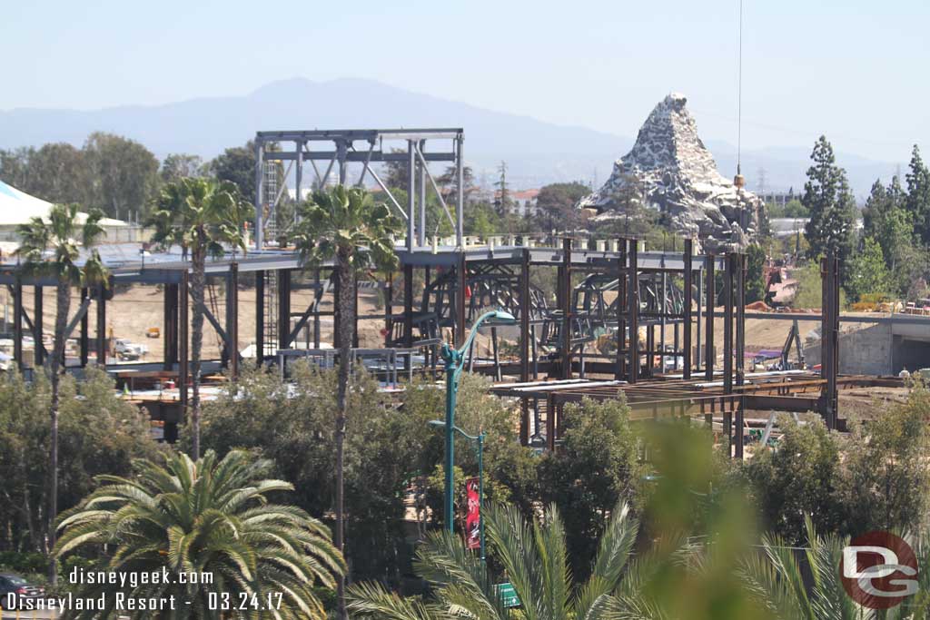 3.24.17 - Steel continues to rise and expand outward as the large attraction show building takes shape.