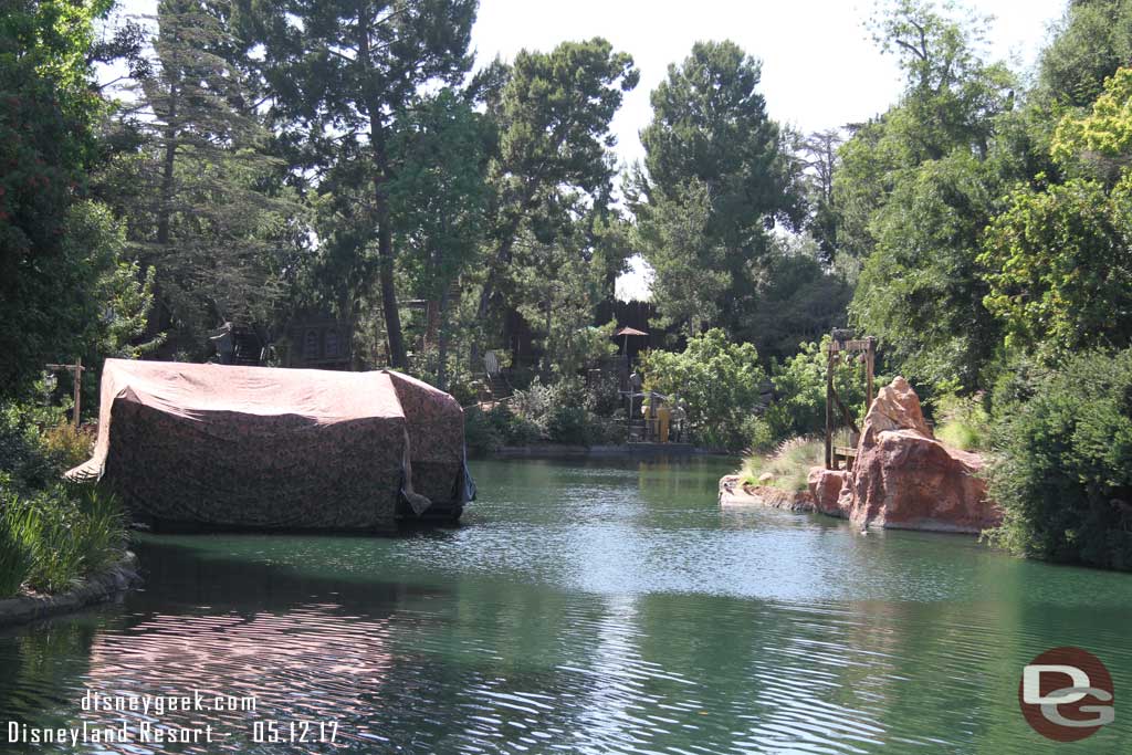 5.12.17 - Looking up the east side of the Rivers of America the cofferdam appears to be gone now.