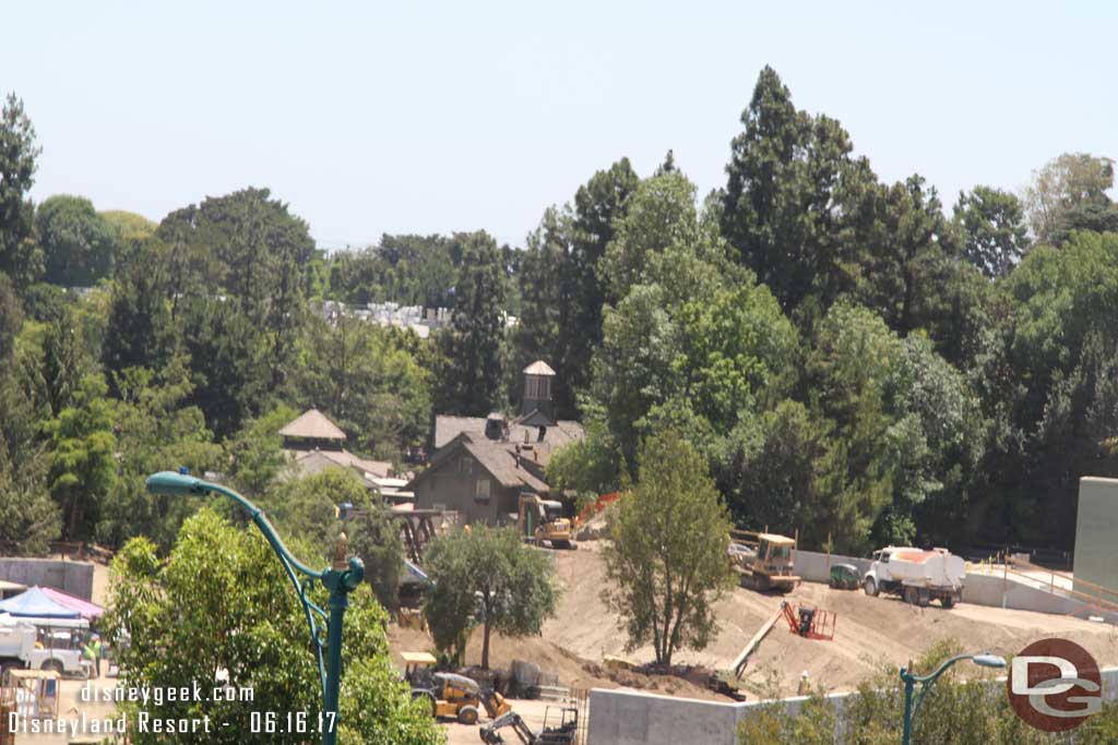 6.16.17 - Looking toward Critter Country they continue to back fill and create the berm against the retaining wall.