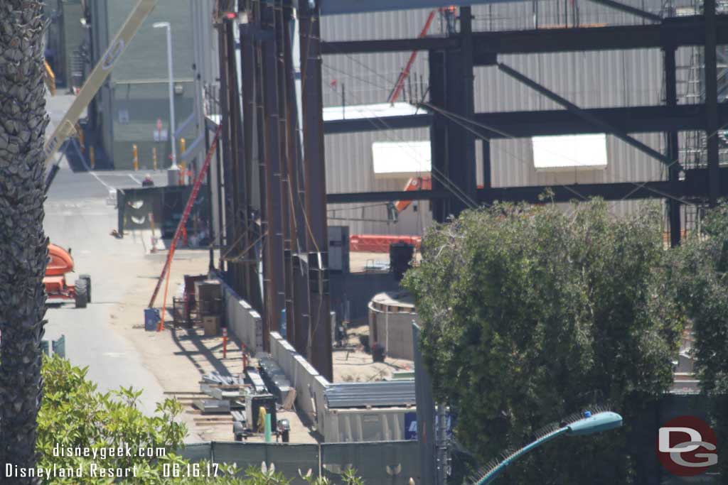 6.16.17 - A closer look at where the steel comes up to the backstage road for the building.