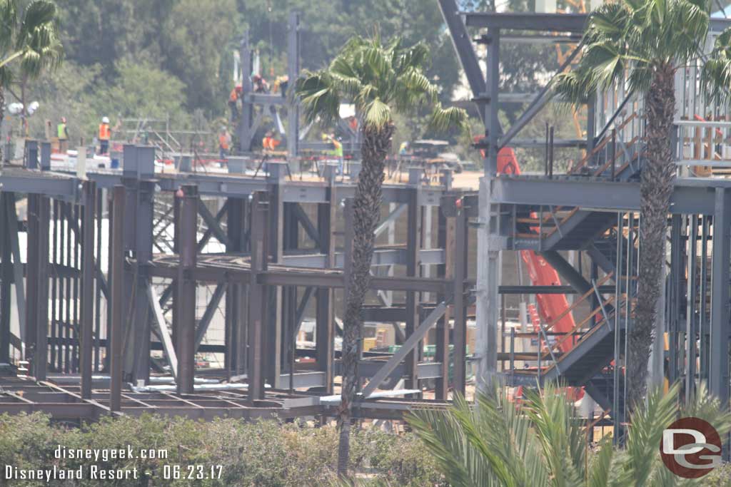 6.23.17 - A closer look at the Millennium Falcon building shows a curved park facing side which matches the concept art.