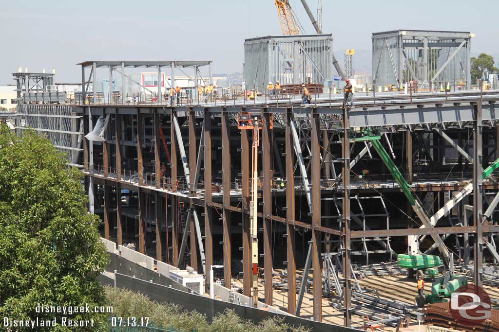 7.13.17 - Work continues on the exterior of the Battle Escape show building.  It appears they have finally built out the full footprint.