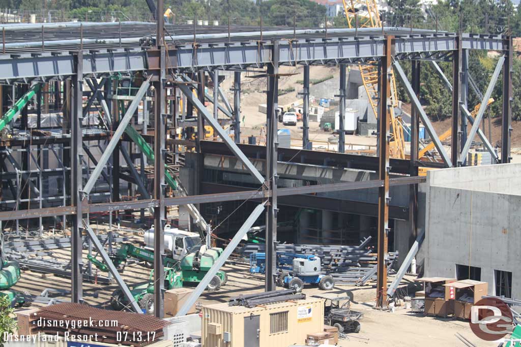 7.13.17 - Steel going up in the large room of the Battle Escape building. It appears to be the large hanger room that was shown in the D23 concept art.