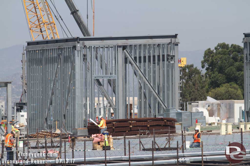 7.13.17 - Steel mesh staged for the roof.  Beyond that a support structure.