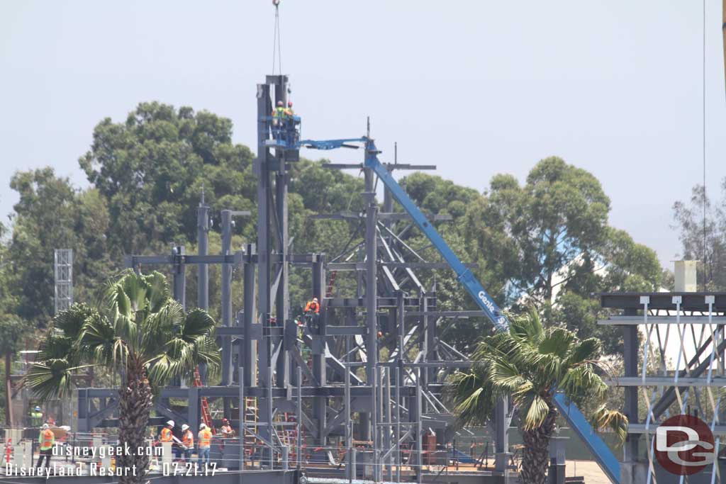 7.21.17 - More of the support structure for the mountain facade on the Millennium Falcon building.