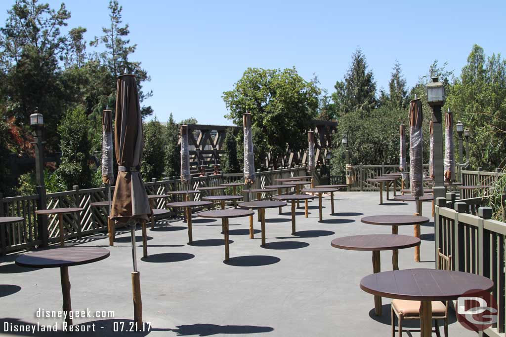 7.21.17 - The extended seating at the Hungry Bear is being prepared to reopen.