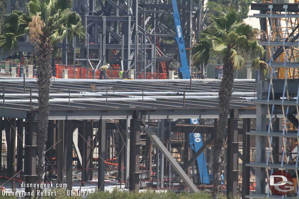 8.11.17 - Millennium Falcon building roof looks to be going on.