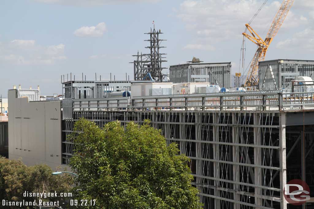 9.22.17 - Panning to the right the Battle Escape Building.  Appears the exterior wall progress has slowed.