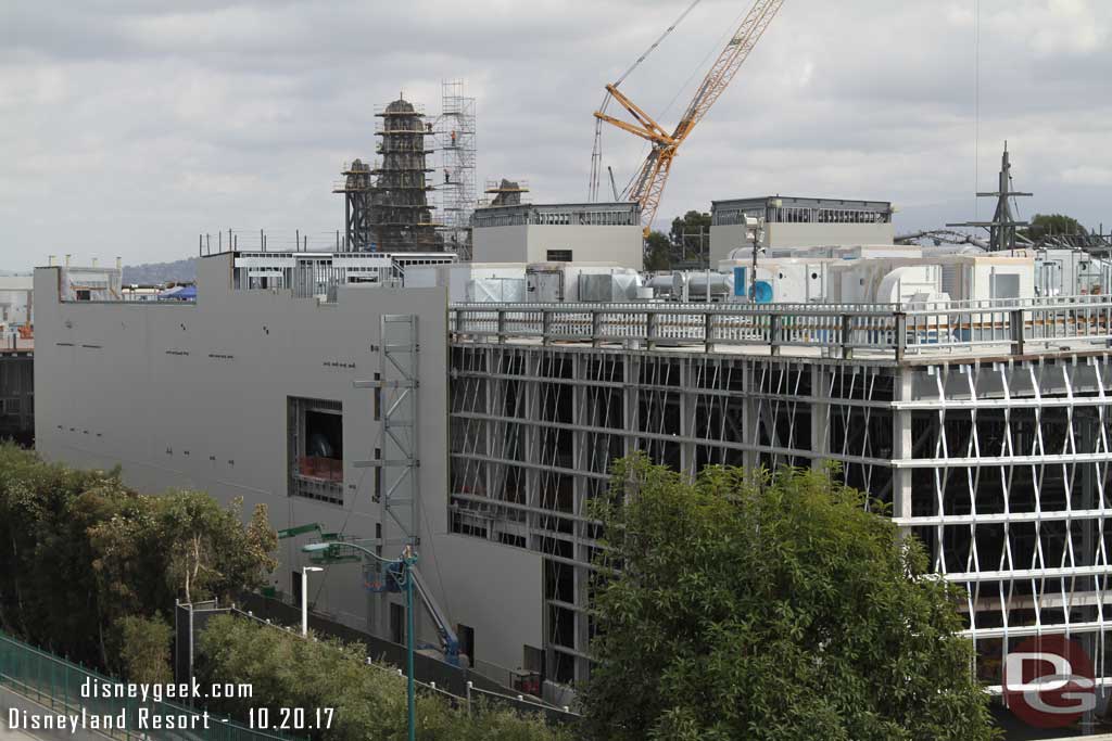 10.20.17 - The side of the building facing Disneyland Drive has more exterior wall attached.  Also a new steel structure taking shape, guessing it is going to be stairs for evacuation.