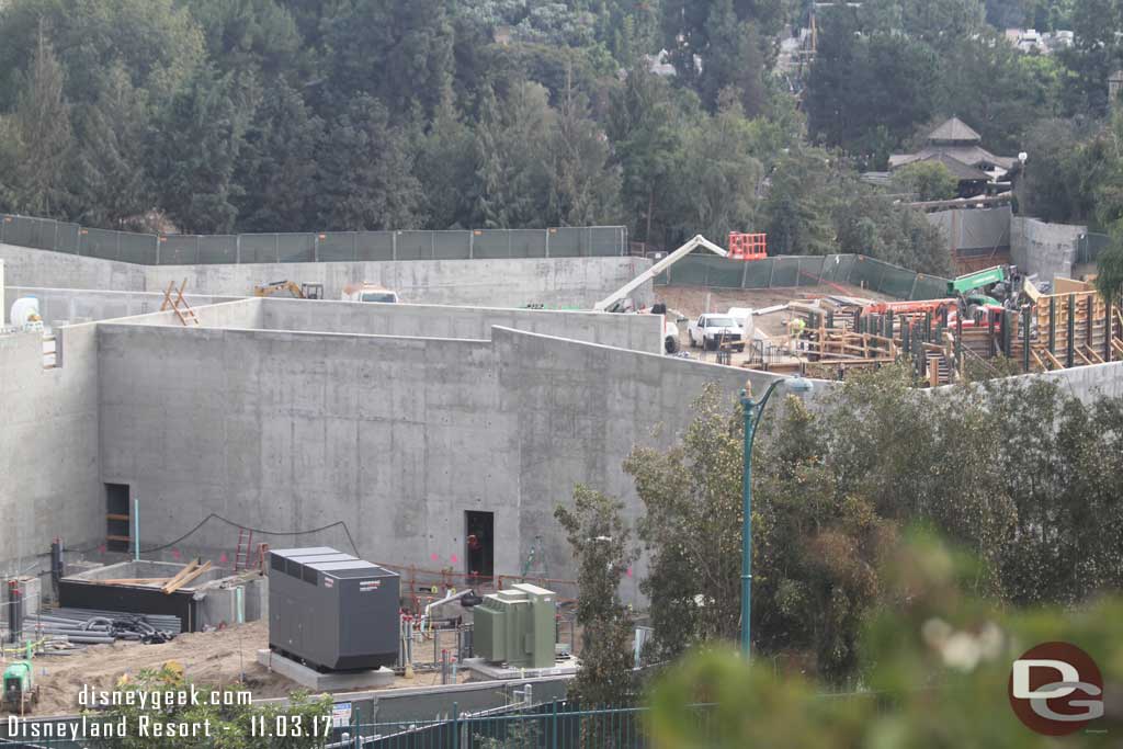 11.03.17 - To the right the concrete building has no visible progress.  But a new generator has been installed on a pad near the electrical equipment.