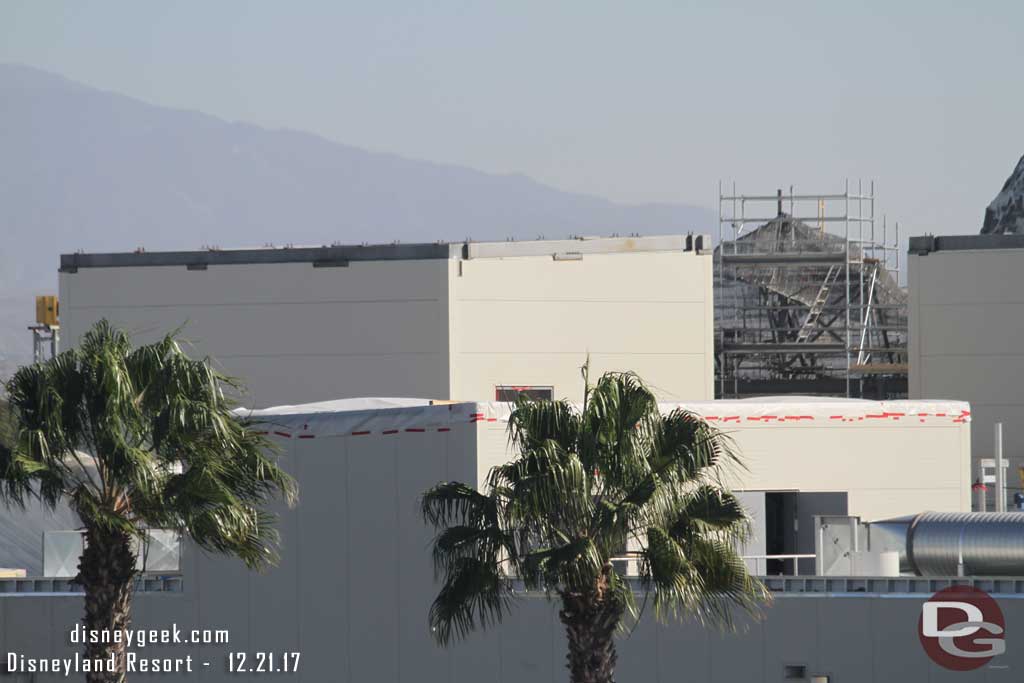 12.21.17 - Looks like a plastic roof on the lower structure on the roof of the Battle Escape Building for now, or at least a plastic cover on it.