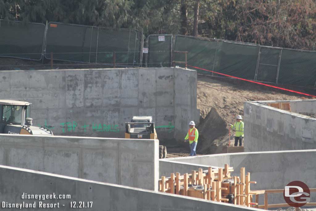 12.21.17 - Marking and work underway around the walkway area.  