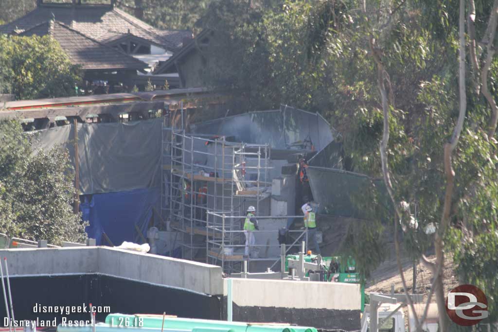 01.26.18 - A crew working on the wall at the Critter Country entrance.