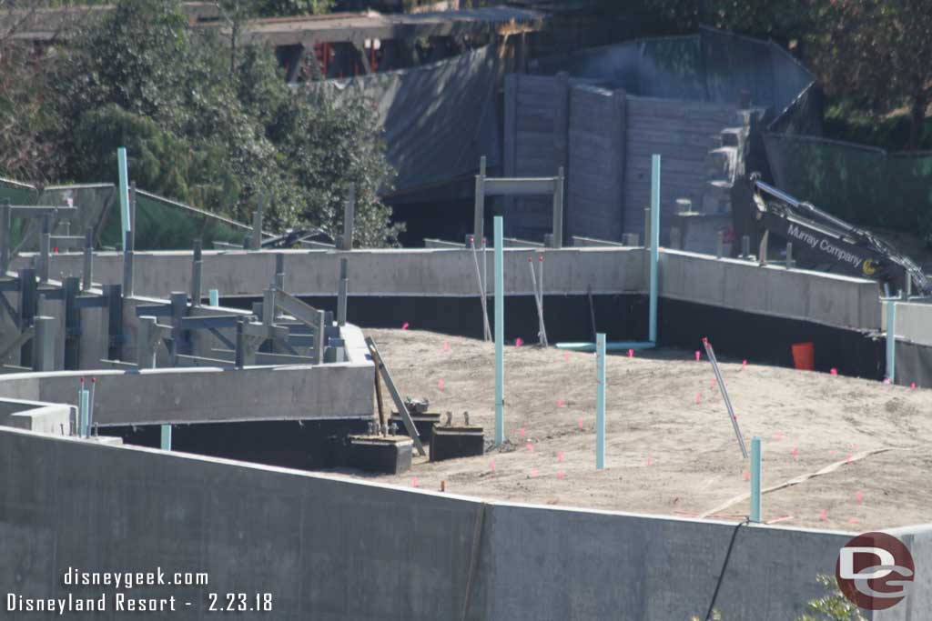 02.23.18 - Flags marking something, guessing they will be planting trees up here and on the left attaching steel supports for rockwork.