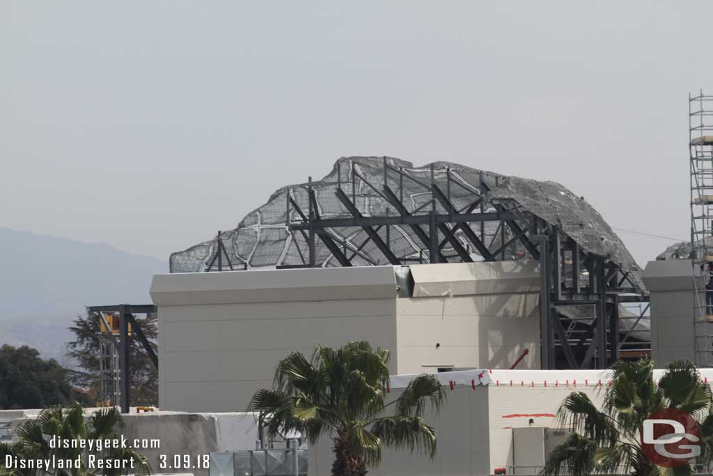 03.09.18 - A closer look at the rock work going over/around the structure on the Battle Escape roof.