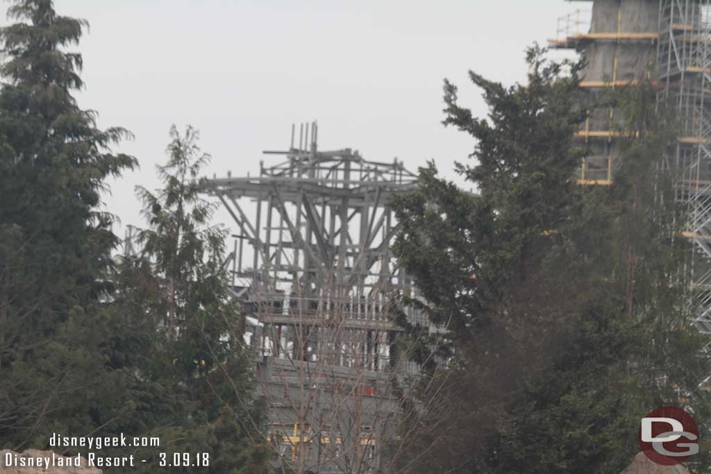 03.09.18 - Through the trees you can see steel for the marketplace/village area.