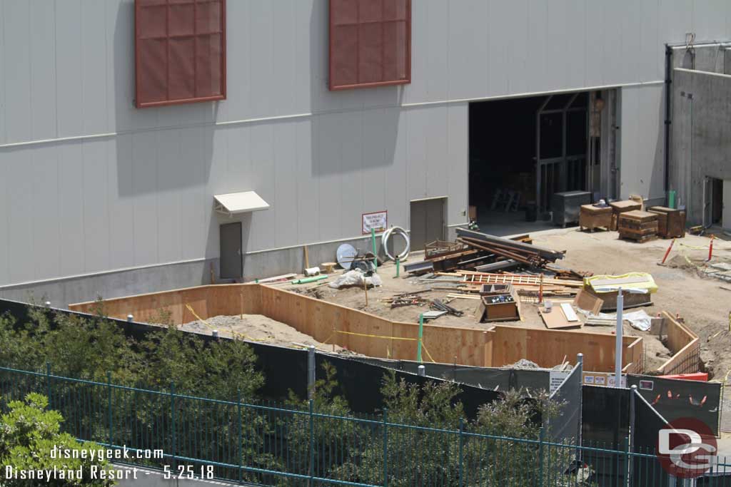 05.25.18 - Backstage some forms are up.  Wonder if this is for a new structure or a pad for support equipment or what?