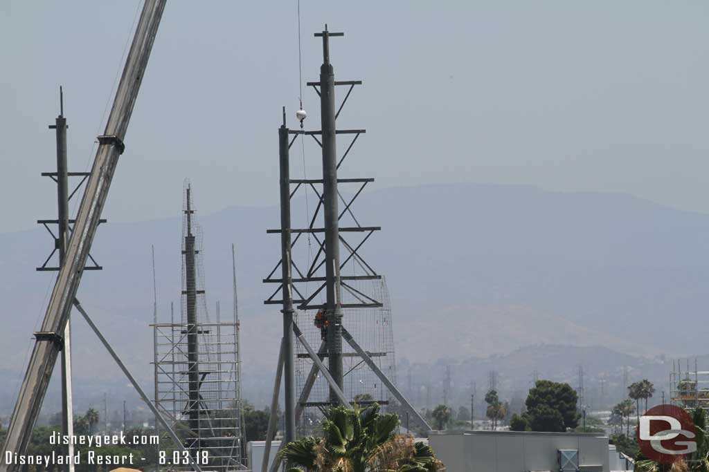 08.03.18 - A closer look at a worker on the spire connecting it.