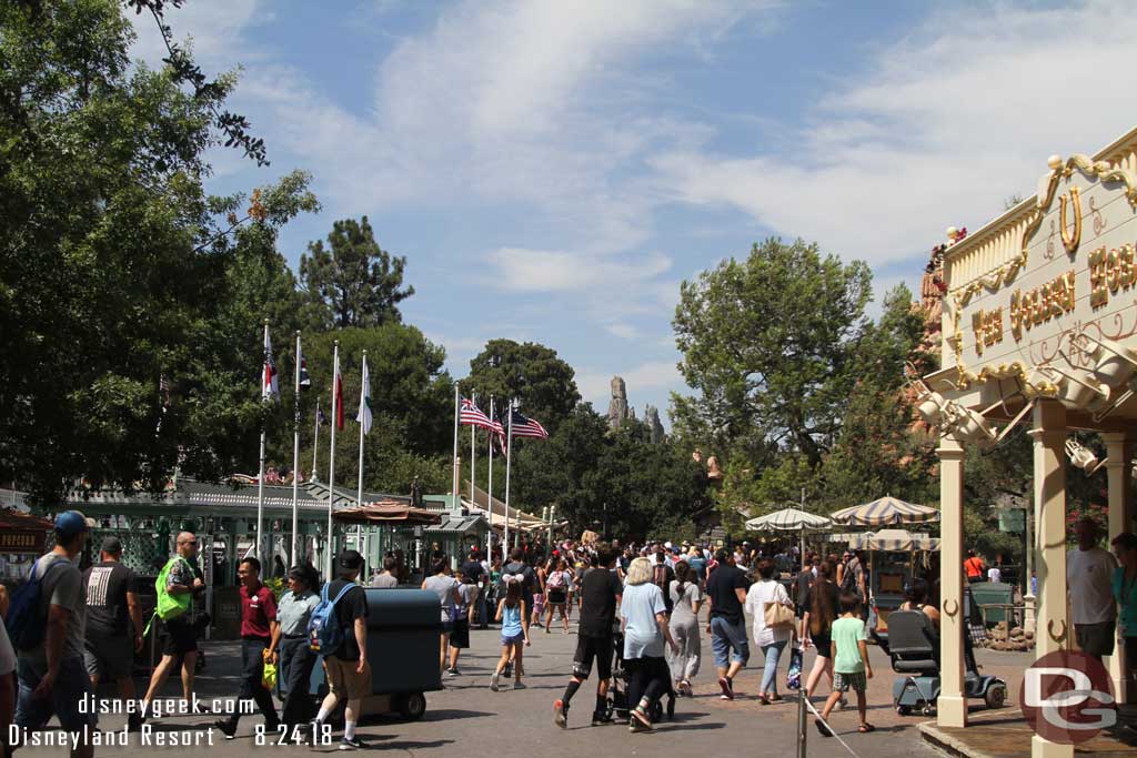 08.24.18 - Moving into the park you can see the spires from Frontierland.  They really look far away from this angle.
