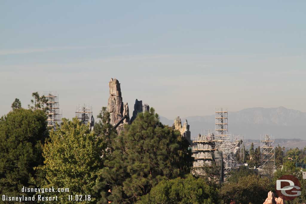 11.02.18 - Several spires and scaffolding visible over the tree line