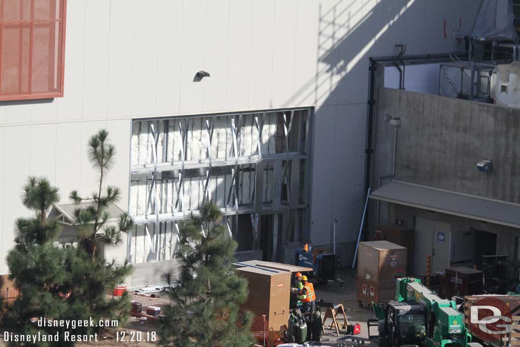 12.20.18 - They are closing up the opening in the side of the attraction show building.