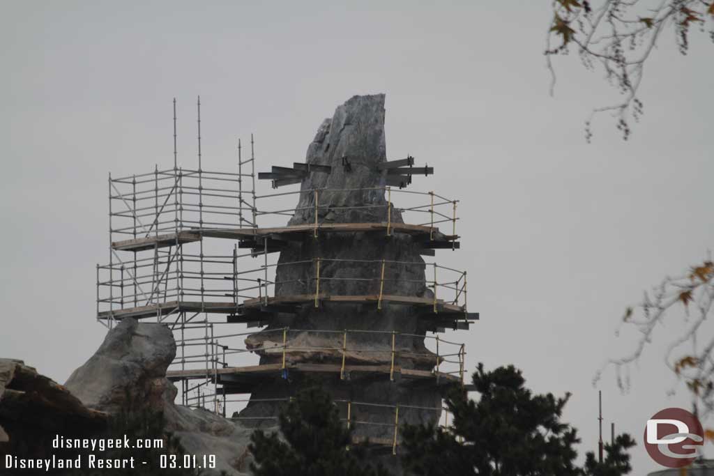 03.01.19 - The park facing side of the formation where the top level of scaffolding was removed.