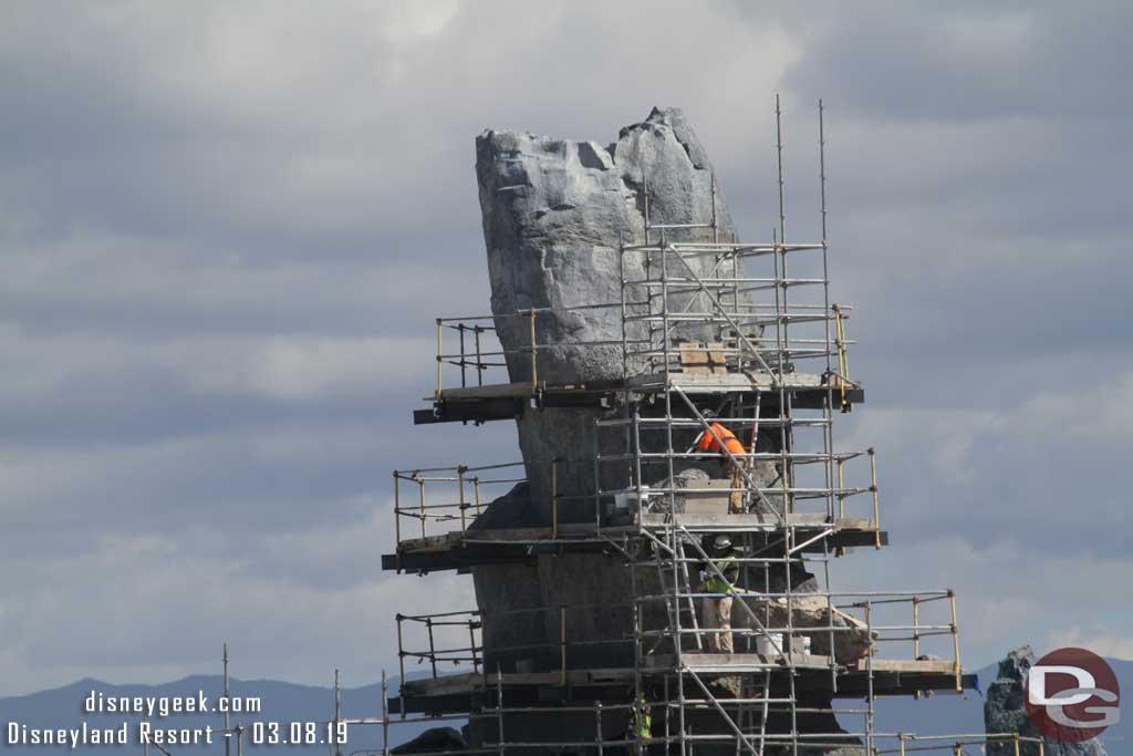 03.08.19 - A closer look at the formation they are actively removing the scaffolding from.  You can see the patches where the steel toothpicks used to be, they have not finished painting those spots yet.