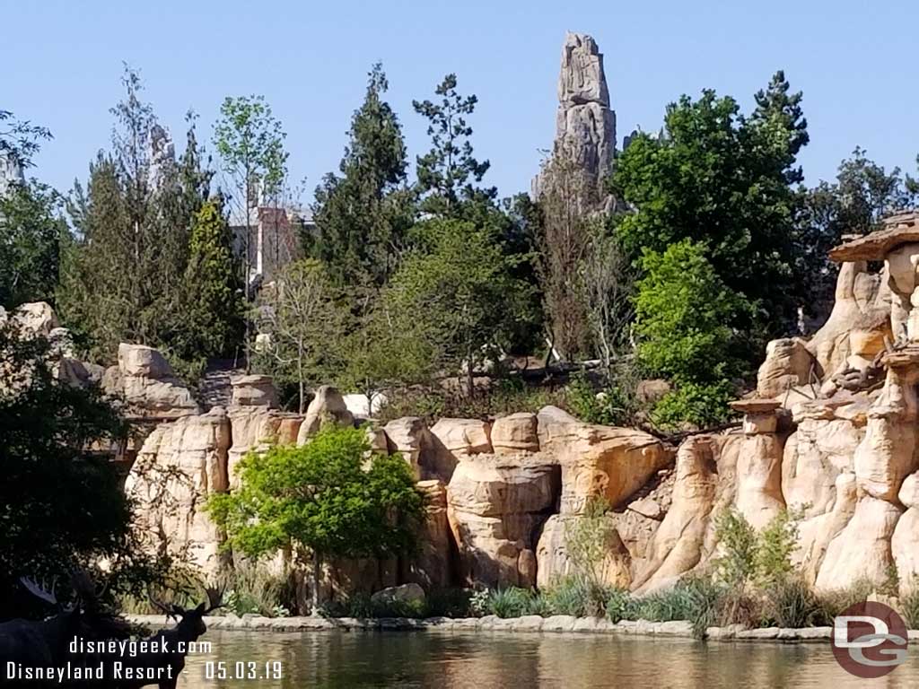 05.03.19 - Walking around Tom Sawyer Island, Galaxy's Edge blends in or is obstructed.