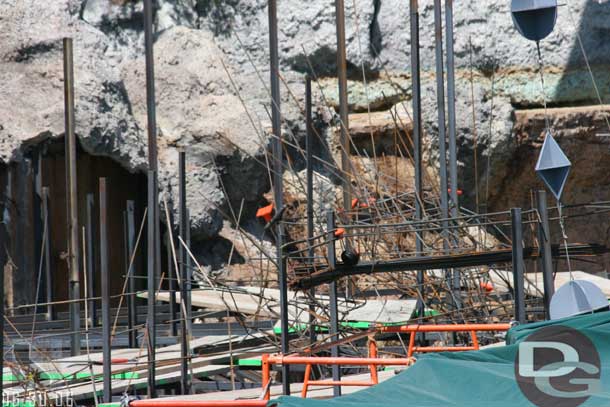 06.30.06 - The wire mesh/rebar that is going to form the rock work looks to be starting.