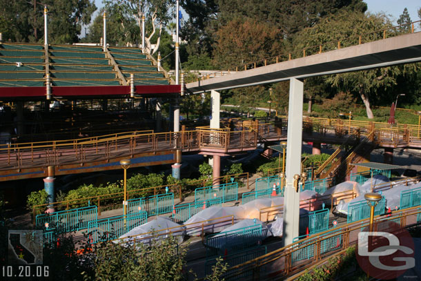 10.20.06 - The Autopia is closed and the cars are covered to protect them/ keep them relatively clean.