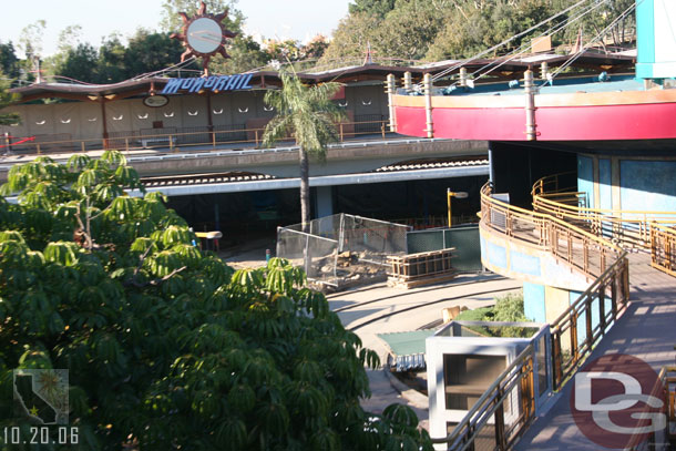 10.20.06 - You can see where the construction has come through the fence and onto the Autpia track.