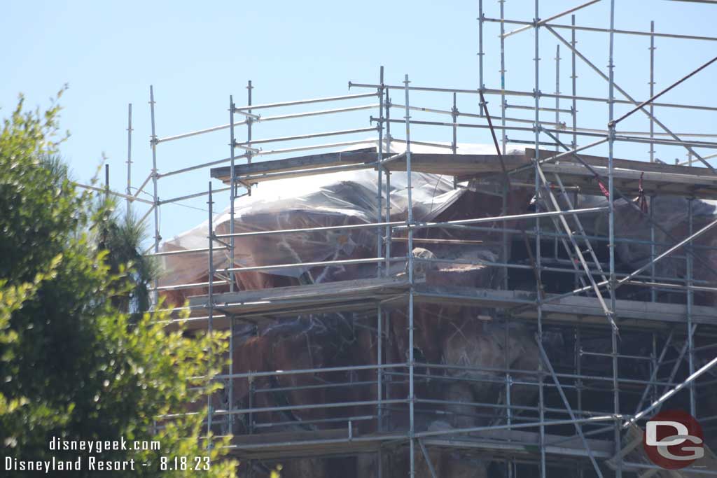 08.18.23 - A plastic cover over the top of the mountain, assuming preparation for the forecasted rain this weekend.