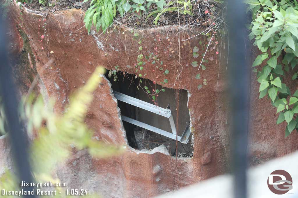 01.05.24 - Holes still in the facade visible from the bridge.