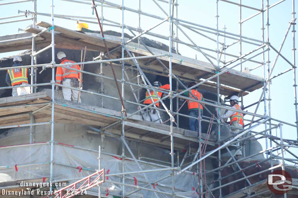 1.26.24 - A closer look at the teams working on the exterior of the mountain.