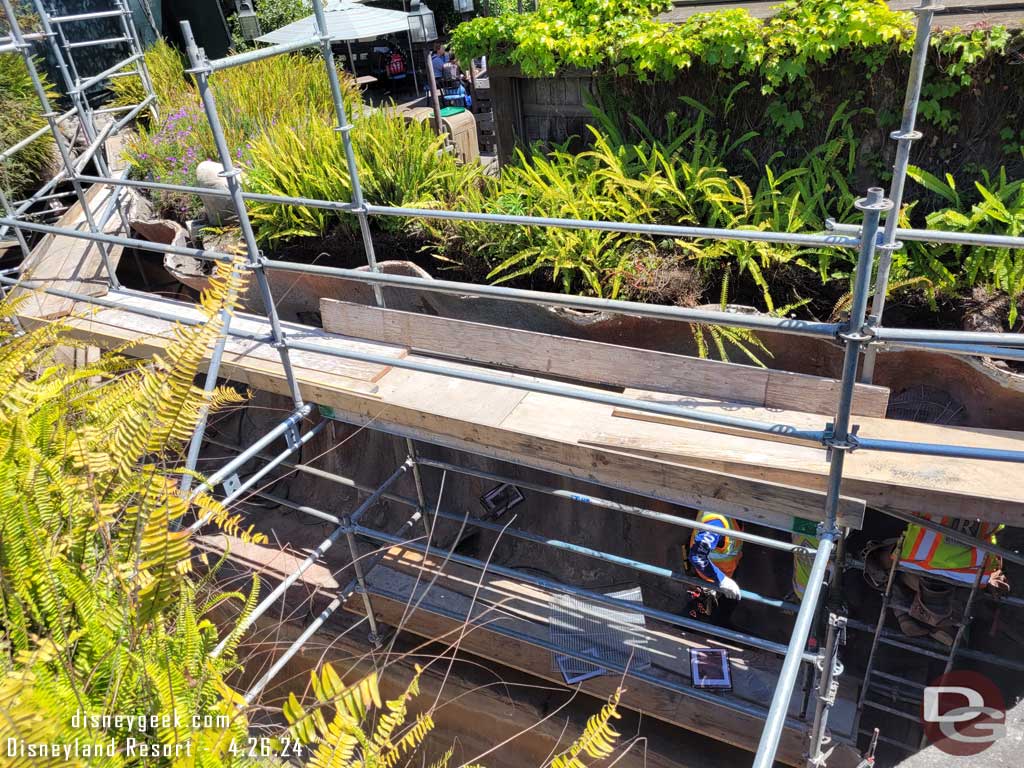 4.26.24 - A crew was working on the wall down below.