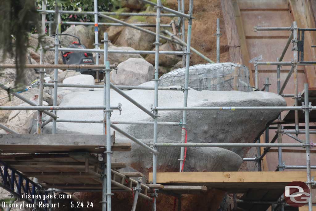 5.24.24 - The first layer of concrete has been applied to most of the remaining rock.