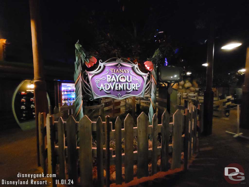 11.01.24 - Tiana's Bayou Adventure sign