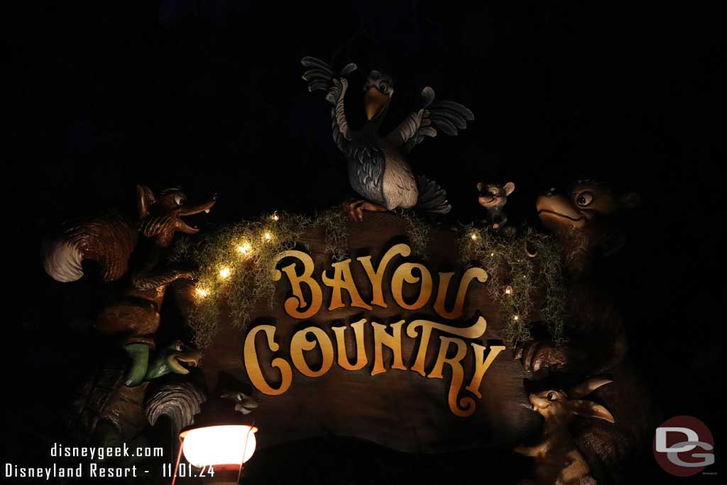 11.01.24 - The Bayou Country sign after dark