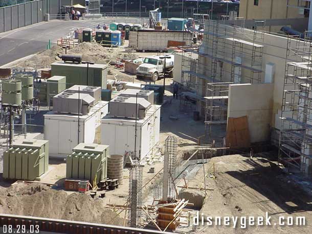 8.29.03 - Here you can see the footers for the wall to hide the infrustructure gear.