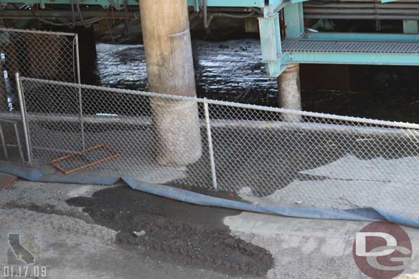 01.17.09 - Water from Screamins cooling system flows down into the work area