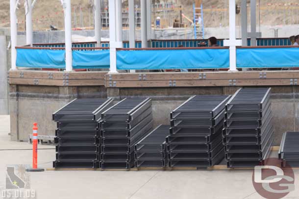 05.01.09 - The track/guides we saw being delivered last week is still stacked up near Ariels