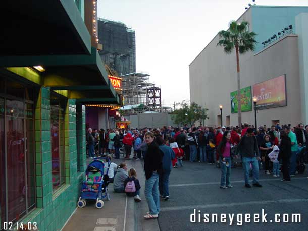 Taken - 5:33pm - The Fastpass queue for the 6:15 Aladdin...