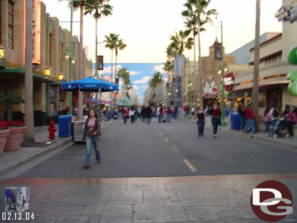 Taken - 5:23pm - Down the Hollywood backlot in DCA