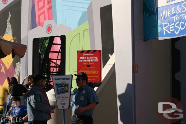 Taken - 3:35pm - Monsters Inc had a posted 25 minute wait