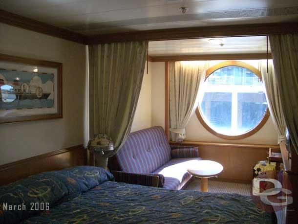 A stateroom with a portal.