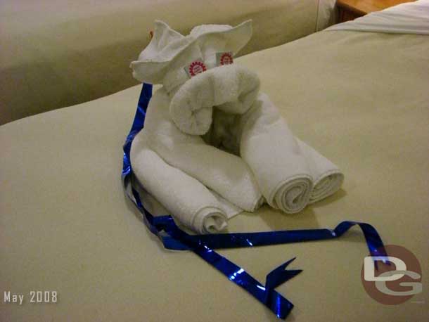 A sample of the nightly towel origami